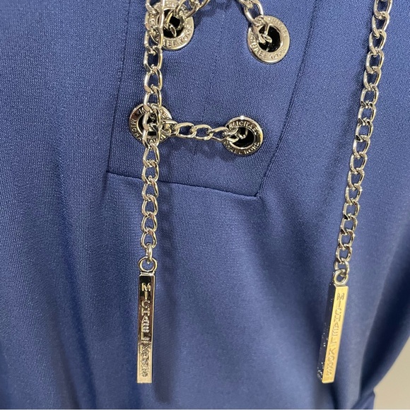 Michael Kors Sleeveless Blue Chain Dress - Picture 5 of 8